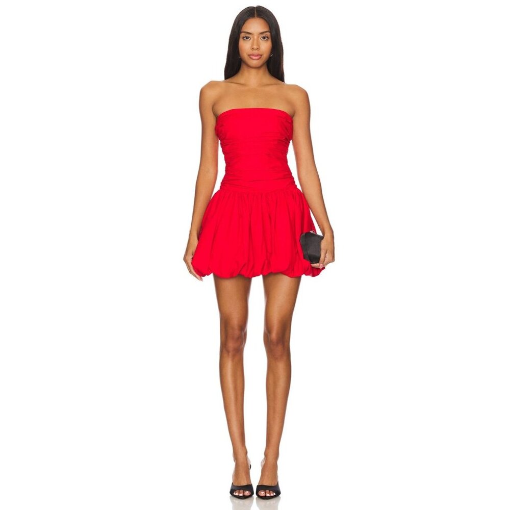 Lovers + Friends Abigail Mini Dress in Red Small New Womens Strapless